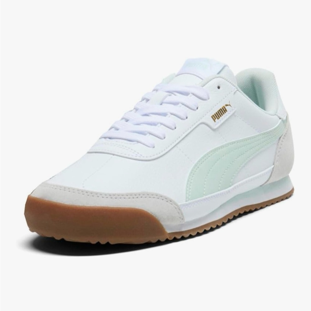 Puma Turino White and Mint Sneakers